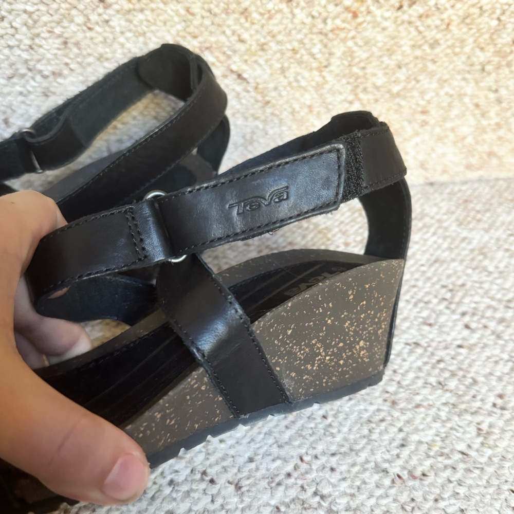 Teva Cabrillo Crossover Leather Wedge Sandals - Picture 3 of 8